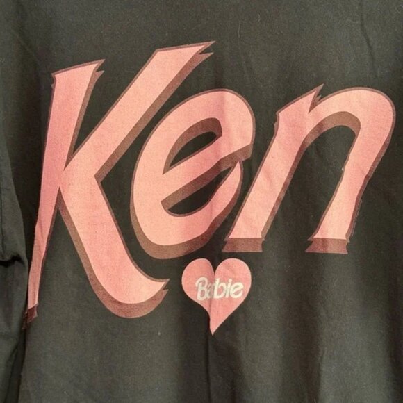 Ken Barbie Mattel Black T-Shirt with Pink Logo XL - Picture 2 of 6